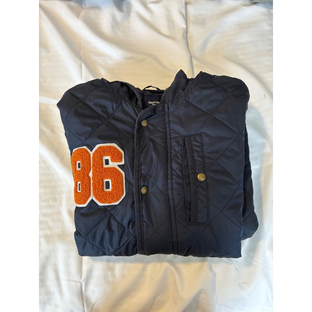 Gap Kids Quilted Jacket Hooded Puffer Coat Orange 86 Applique‎ Casual School-M